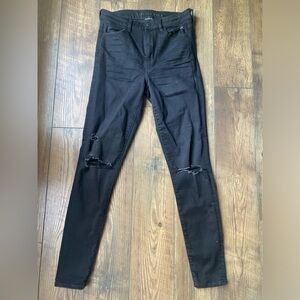 American Eagle 10 Long distressed black leggings
